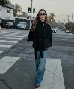 ÁO KHOÁC DÁNG NGẮN KÈM THẮT LƯNG VẢI LEN